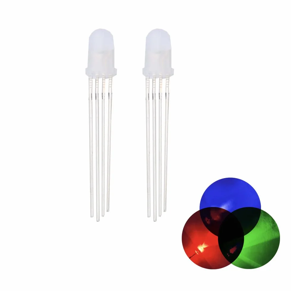 LED 5mm RGB tricolore catodo comune 4 pin diodi luminosi 100 pezzi