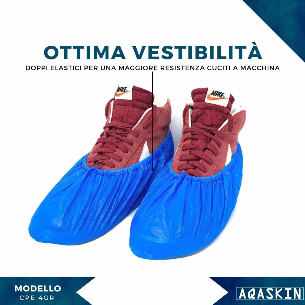Copriscarpe Monouso CPE 4 gr. [400pz] DPI Dispositivi di Protezione Individuale Blu