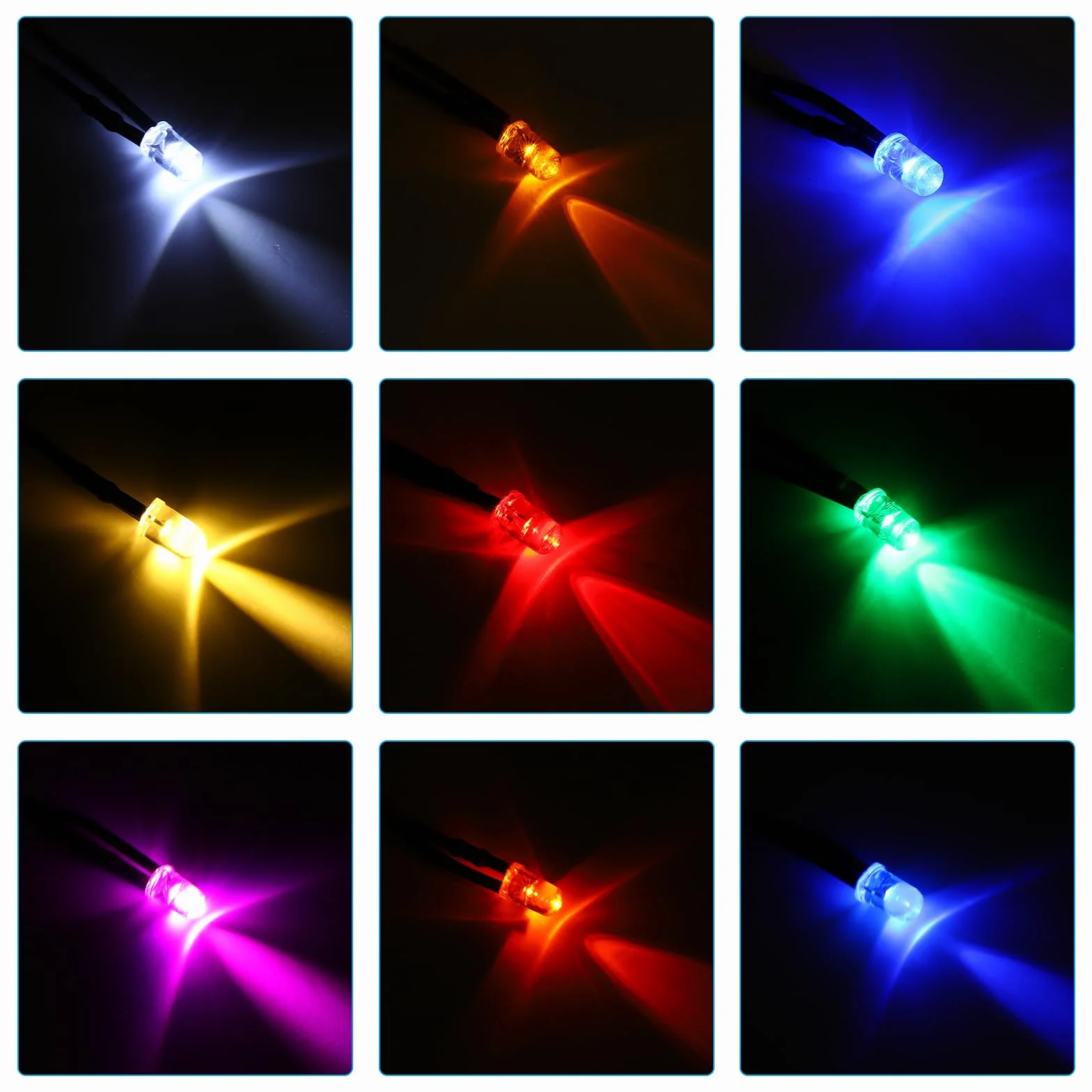 PATIKIL LED Diodo Luce 3mm 50 Pz 3-6V DC Mini Lampadine LED Pre Cablate Arancione