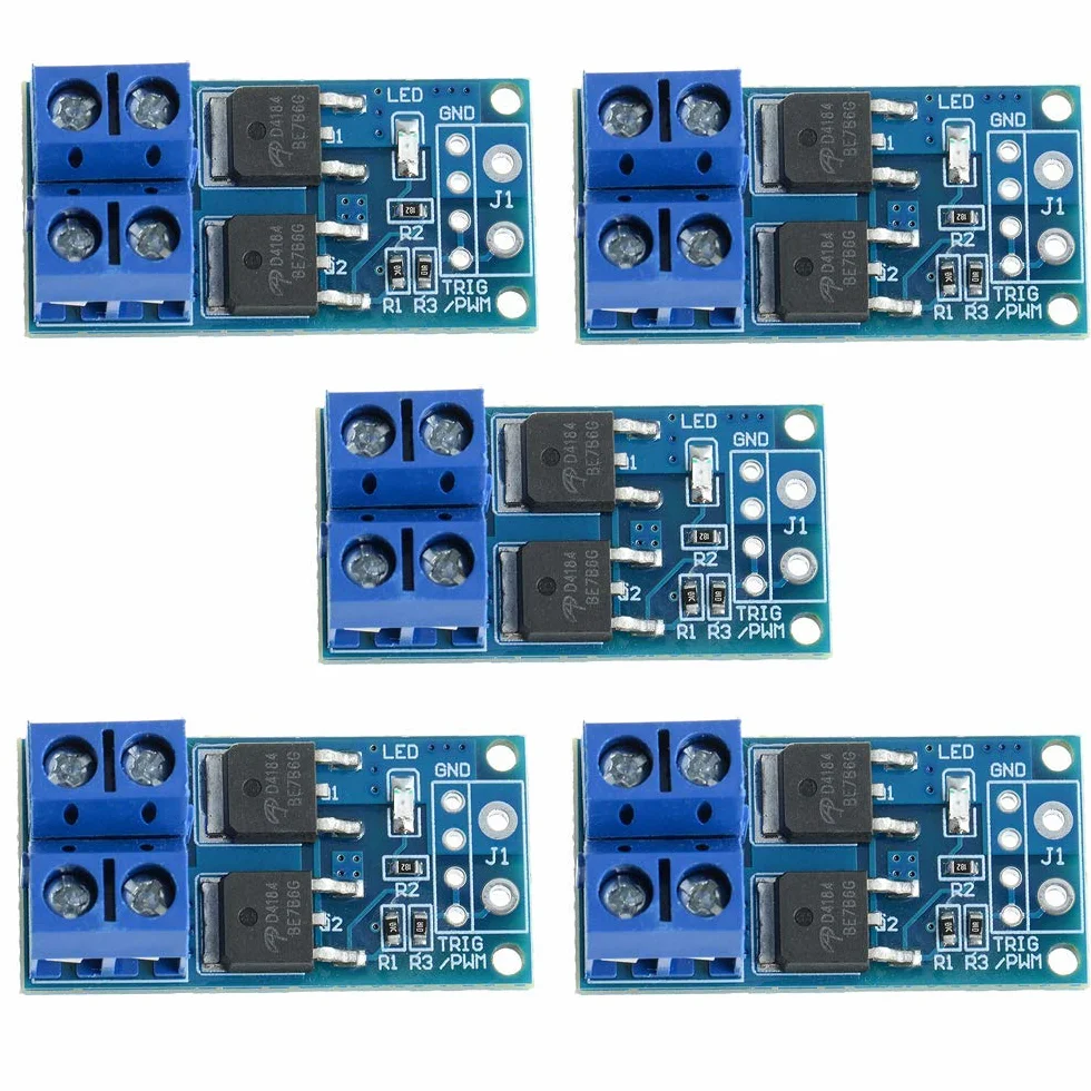 Doppio Interruttore MOSFET ad Alta Potenza Trigger Switch Drive Module 5PCS DC 5V-36V 15A 400W