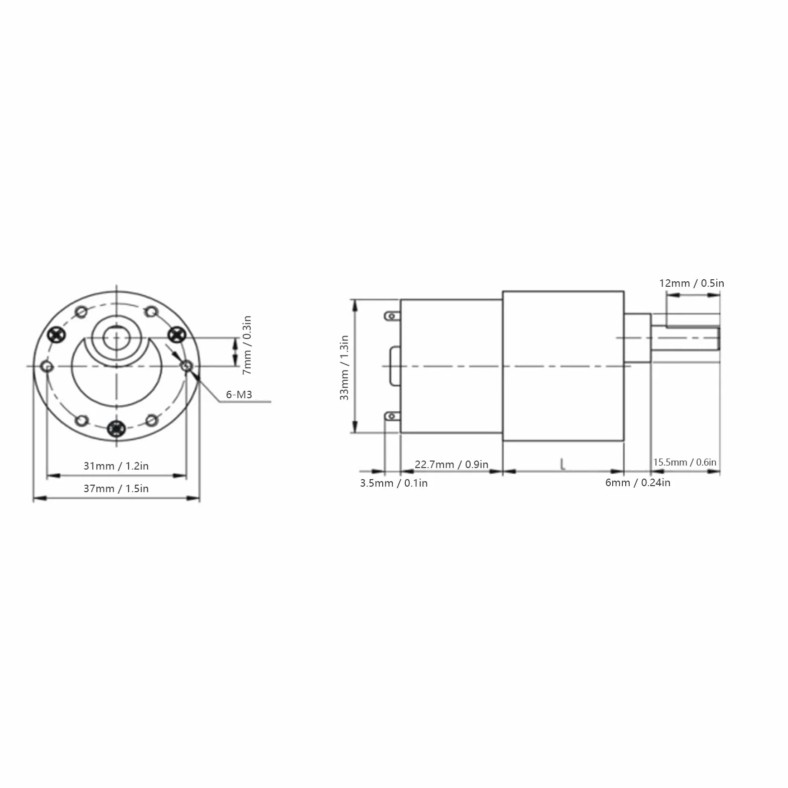 Motoriduttore DC 12V 66RPM con Albero 6mm, Motore in Filo di Rame Riduzione Velocità CW CCW per Ventole Elettriche JGB37-520