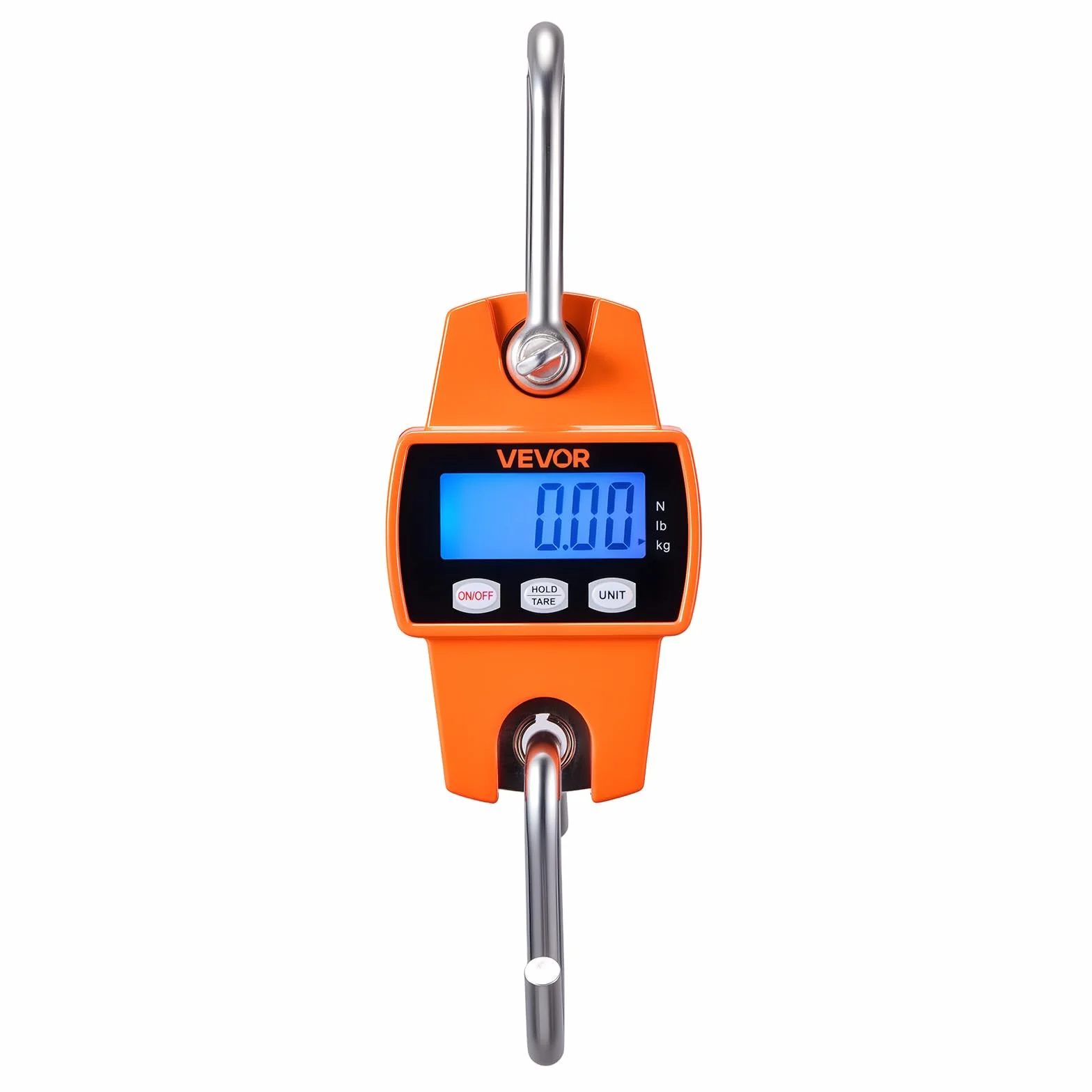VEVOR Bilancia Digitale a Gancio per Carico Valigia 300kg Portatile LCD Precisione 50g Arancione
