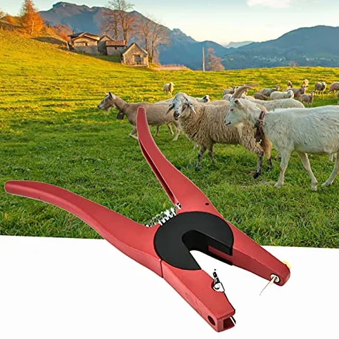 Tnfeeon Pinza per Marchio Auricolare per Bestiame, Pinza in Lega di Alluminio per Strumento per Marchio Auricolare per Ovini per bovini