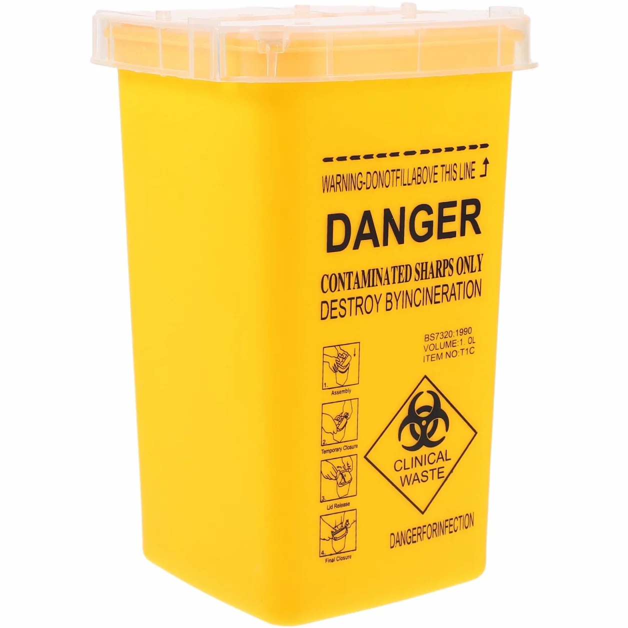 Healvian Sharps Contenitore smaltimento aghi siringhe piccolo portatile giallo