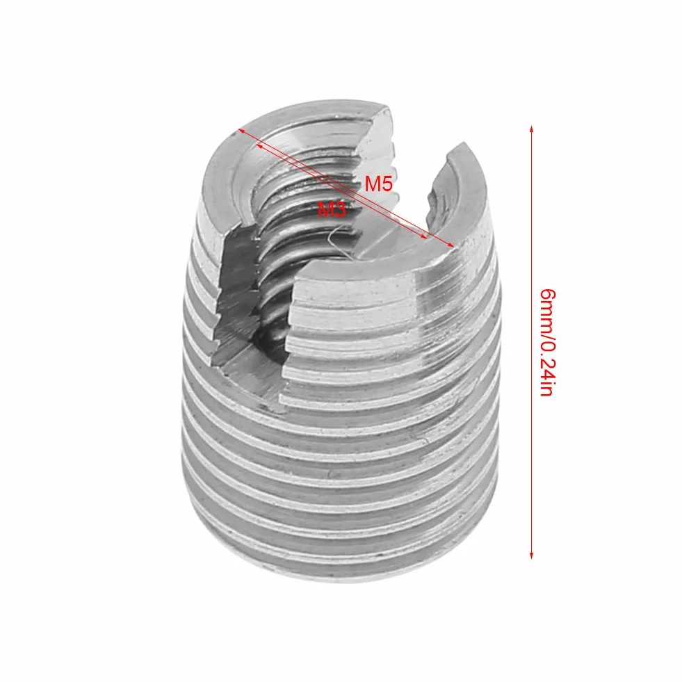 Inserto filettato autofilettante M3 x 6mm 20 pezzi acciaio inossidabile SUS303