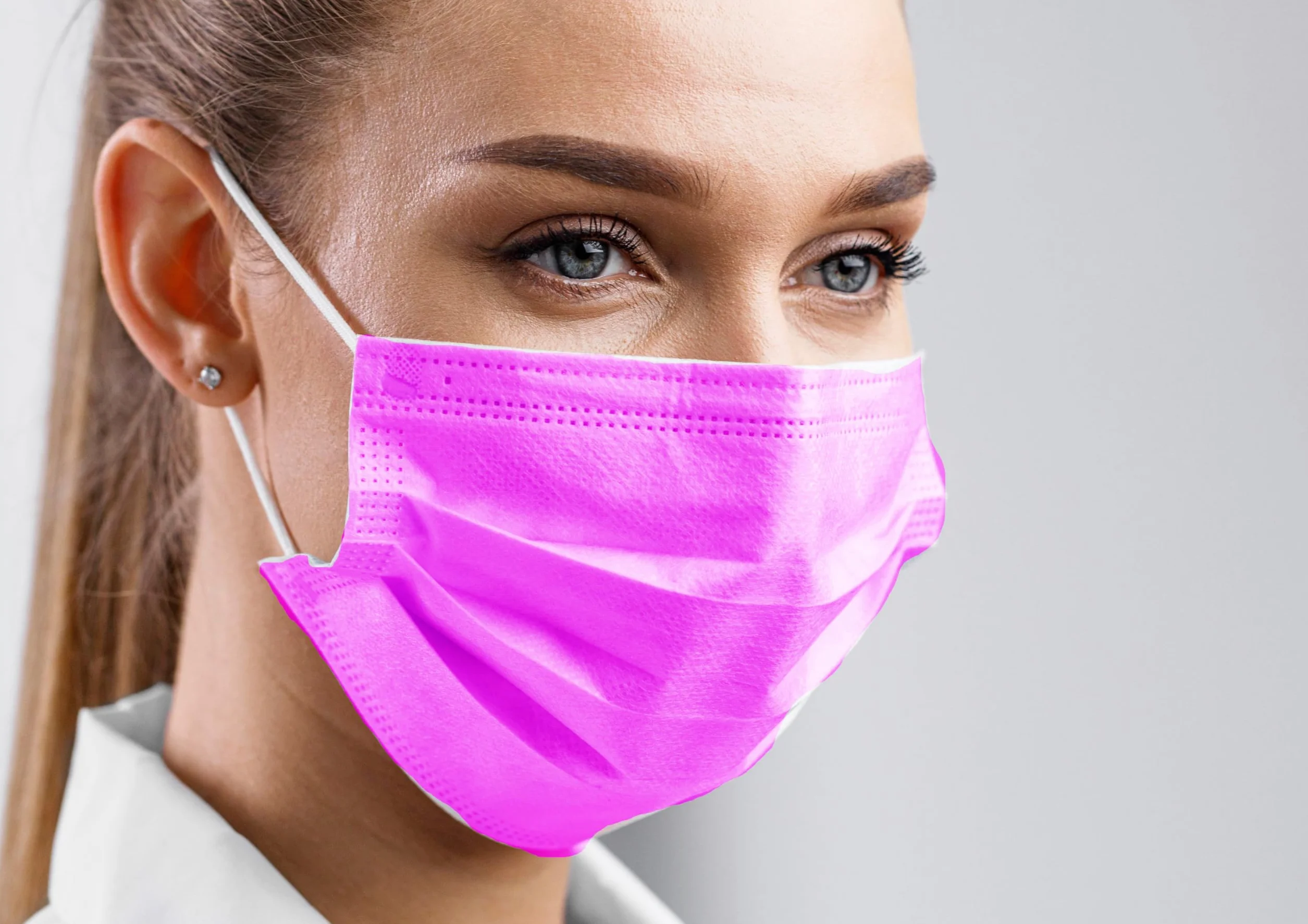 Mascherina Chirurgica Tipo IIR 50 Pezzi BFE >98% EN14683:2019 CE Fucsia
