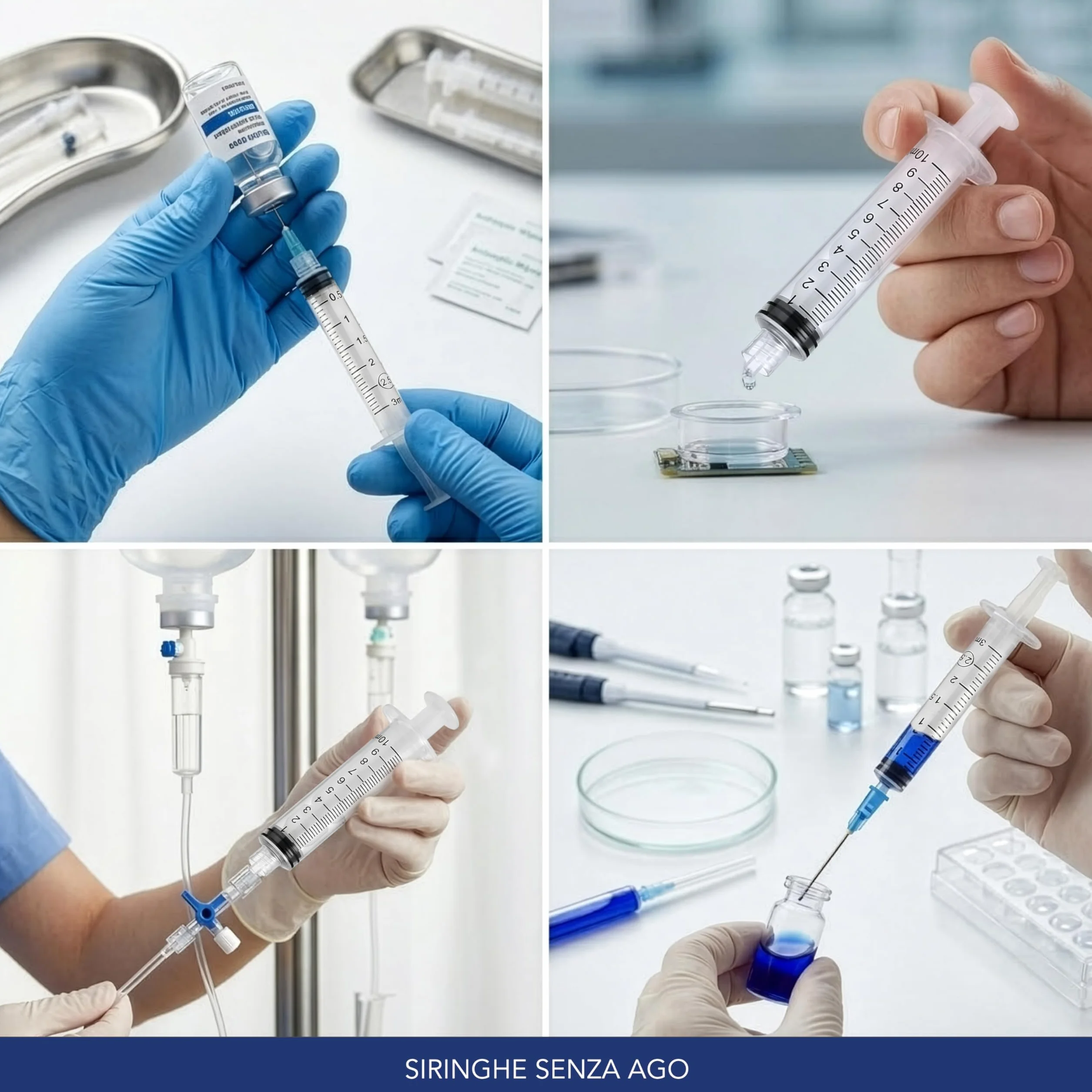 Siringhe sterili Luer Lock 1 ml - siringa senza ago, cono centrale, atossiche, apirogene