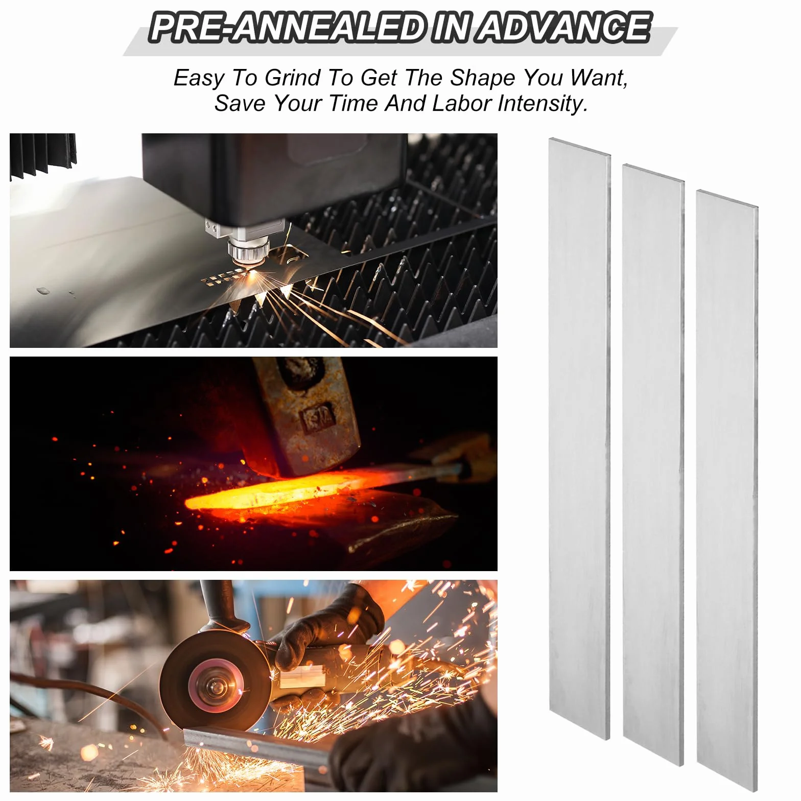 PATIKIL 1084 Acciaio per Coltello 12" x 1 1/2" x 1/8" Piatto Barra