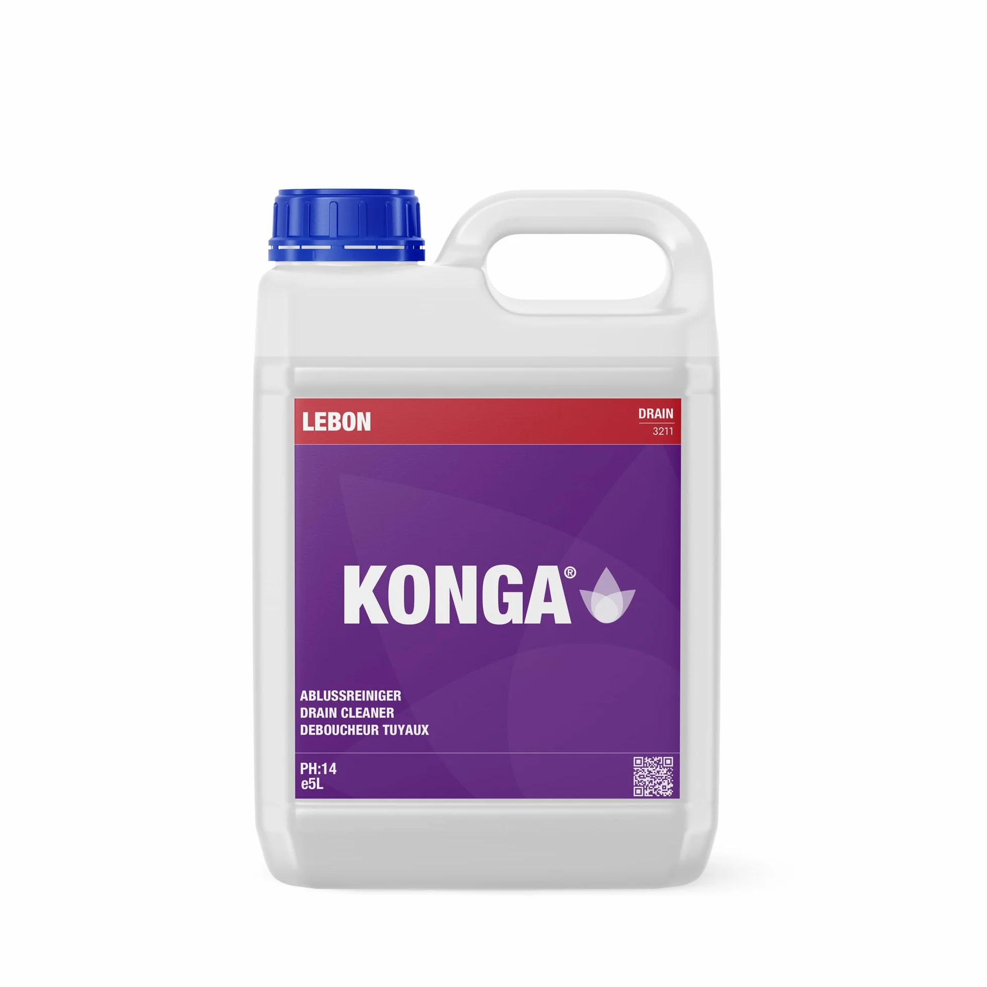 Konga Decapant Forte - Detergente professionale per tubi altamente alcalino, scioglie grassi, capelli e blocchi organici, per grandi cucine, scarichi industriali e applicazioni esigenti (5 l)