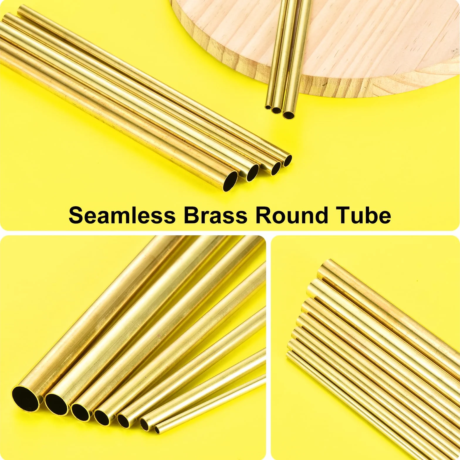 Tubo Tondo in Ottone H62 3mm x 0.5mm x 200mm QUARKZMAN 3 Pezzi per Progetti Fai-da-Te