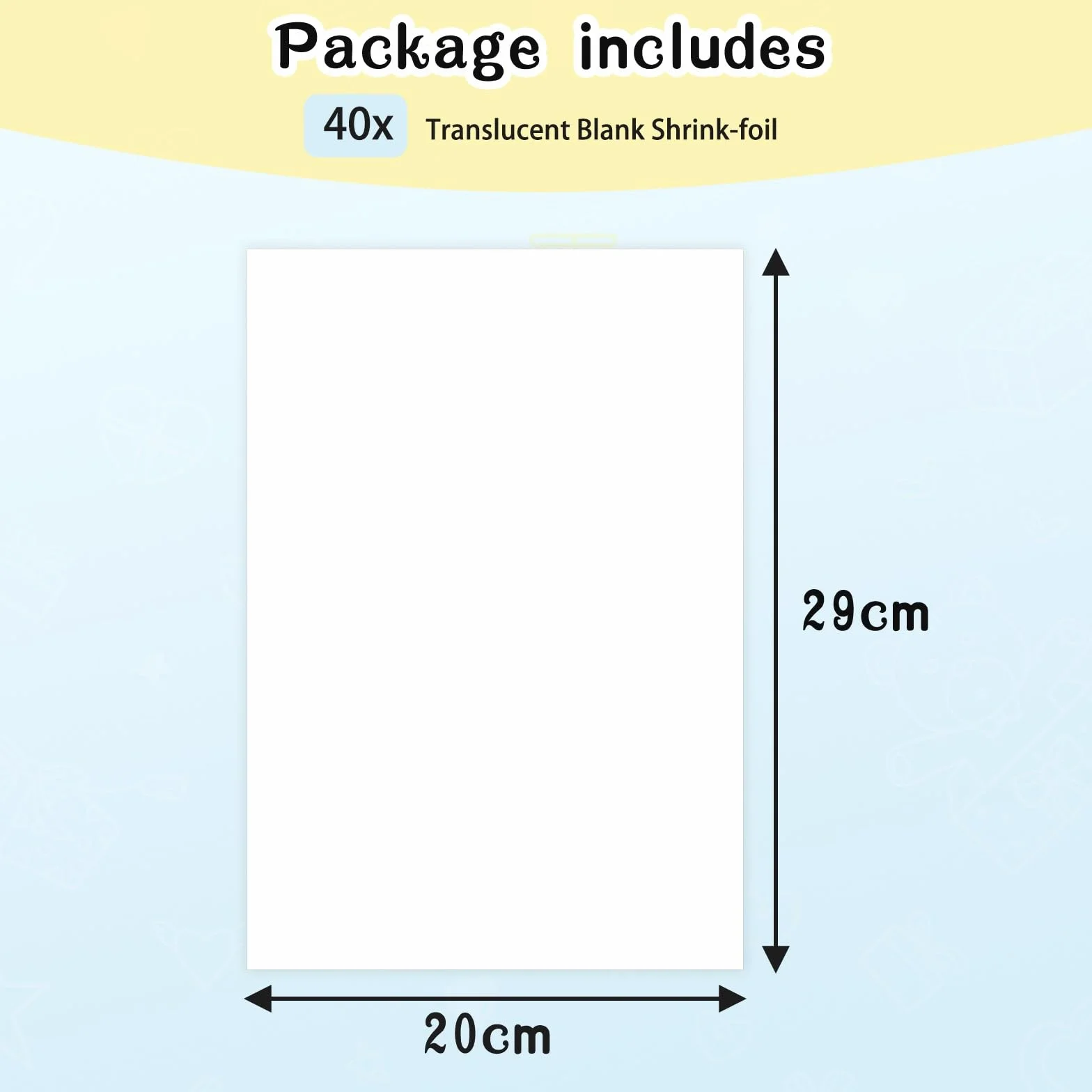 LUZOON 40 Fogli Plastica Termoretraibile A4 di Plastica Termoretraibile Traslucido Carta Termoretraibile Spessore 0,3 mm, dimensioni 20 x 29 cm (40 Pezzi-A4)