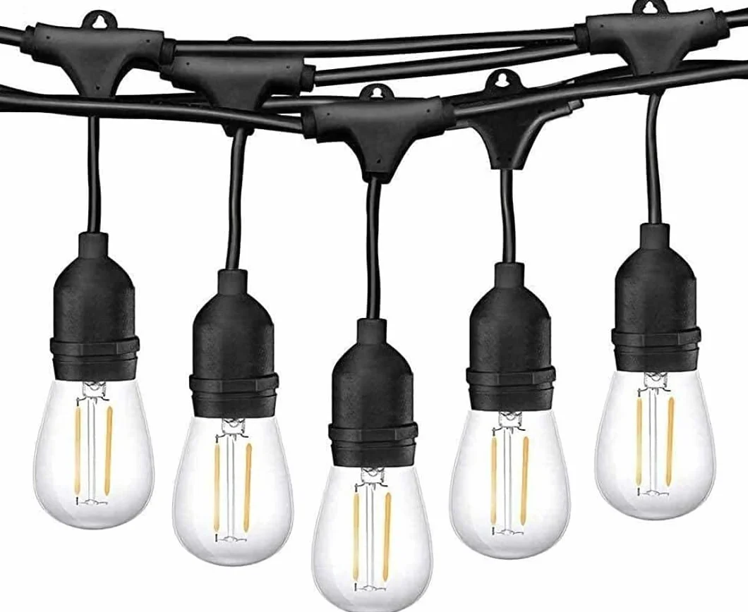 Catenaria 10 Portalampada E27 Impermeabile IP54 Nero