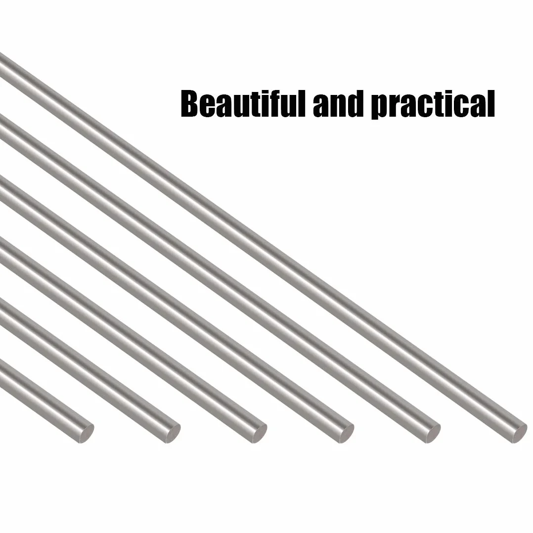 Glarks 6 pezzi 3 mm x 300 mm in acciaio inox tondo tornio Bar Stock per modellismo RC