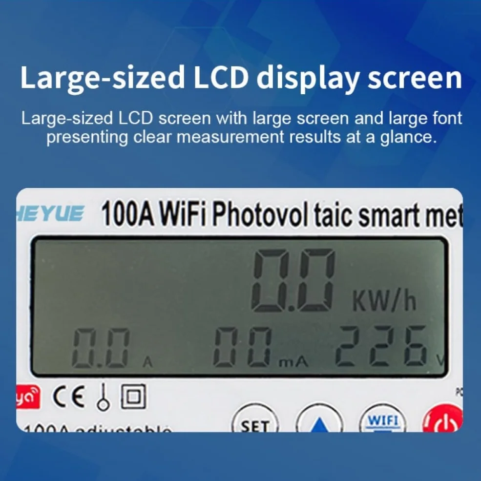 4P Monofase bidirezionale di energia elettrica Contatore di energia kWh Contatore WIFI Telecomando intelligente di energia elettrica Wattmetro 110/220 V 100A