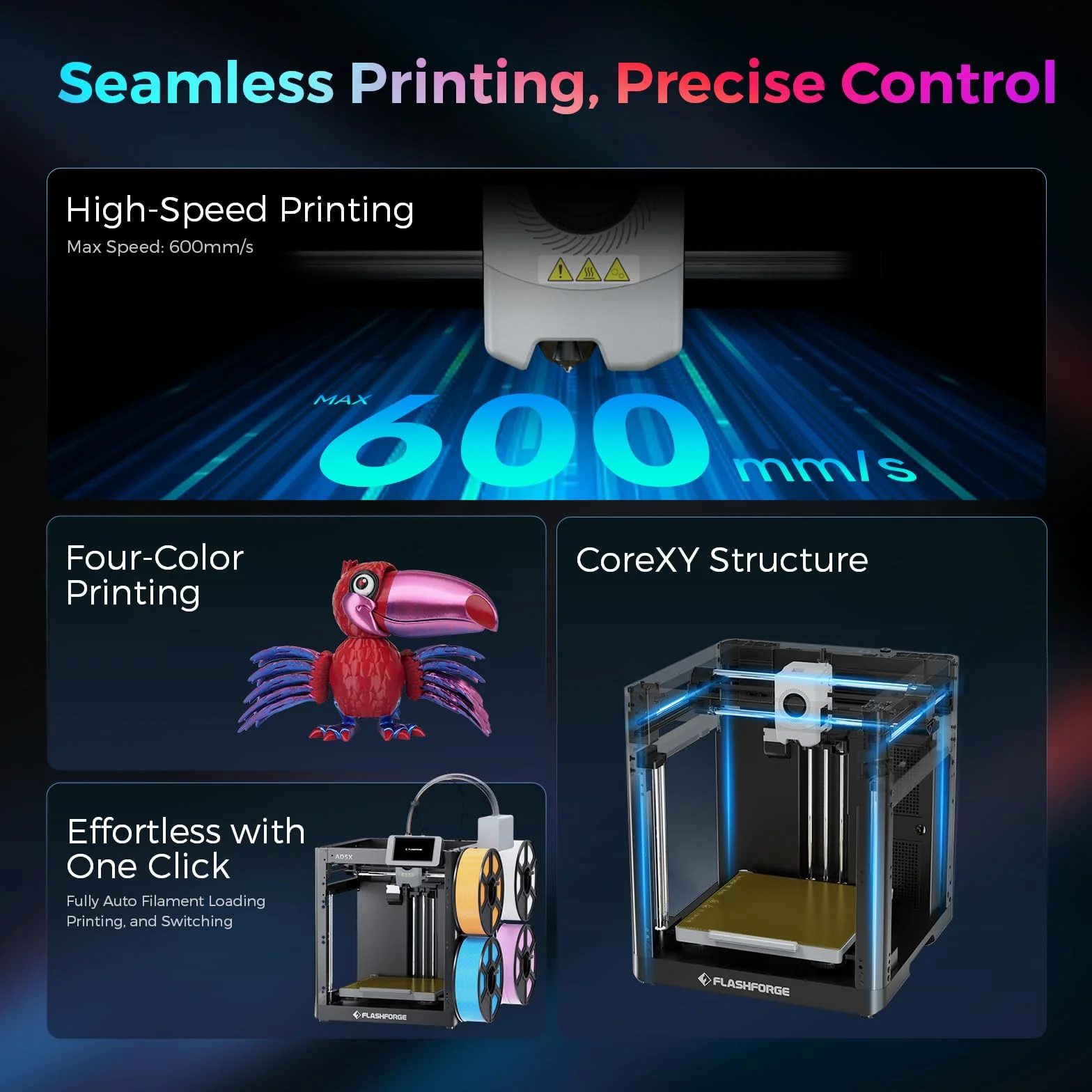 Flashforge Adventurer 5X Stampante 3D Multicolore 600 mm/s AD5X