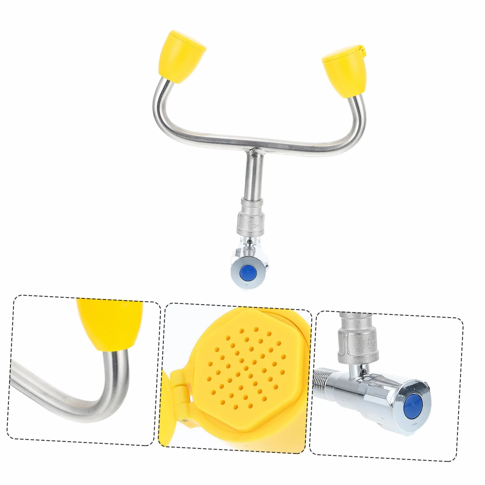 Ipetboom Unità Lavaggio Occhi in Acciaio Inox Stazione Lavaocchi Da Incasso Rubinetto Pronto Per Emergenze Oculari