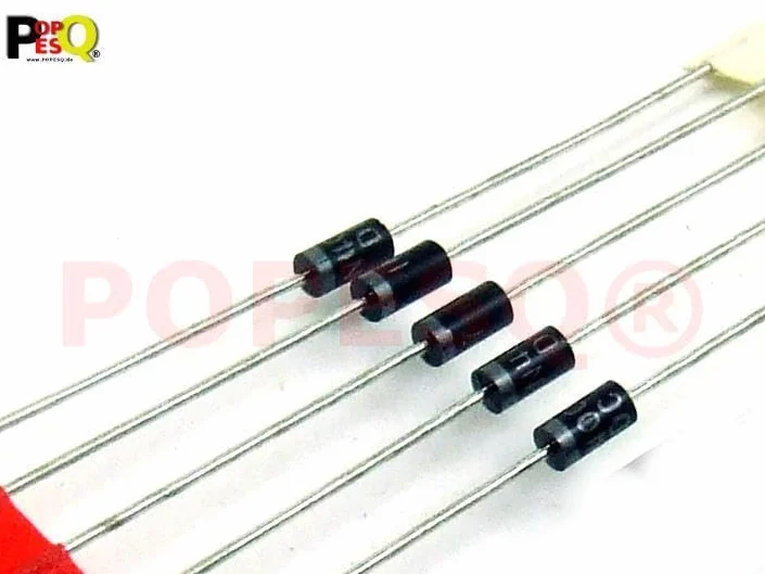POPESQ® 5 pz. x Diodo Raddrizzatore 1N4007 (1N4001, 1N4002, 1N4003, 1N4004, 1N4005, 1N4006) 1A 1kV THT #A6570