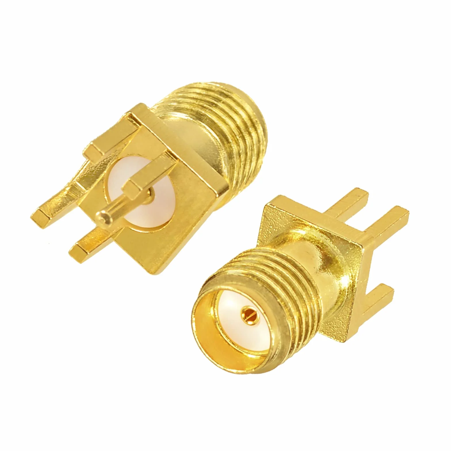 Superbat Connettore SMA Femmina Montaggio a Bordo PCB 50 Ohm Ottone Dorato Saldatura Diritto 1.3mm End Launch 3GHz 10 Pezzi