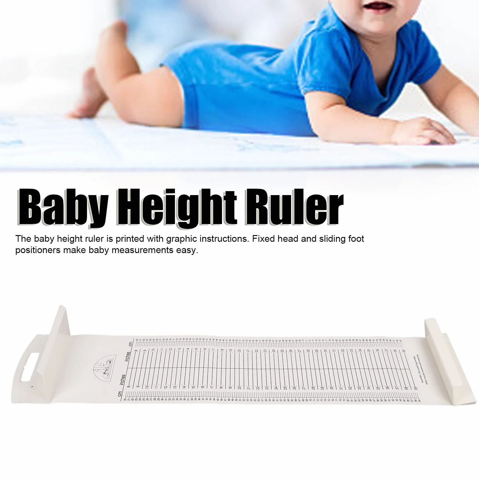 Infantometro righello altezza impermeabile pieghevole PVC neonati diagrammi crescita testiera fissa piede scorrevole