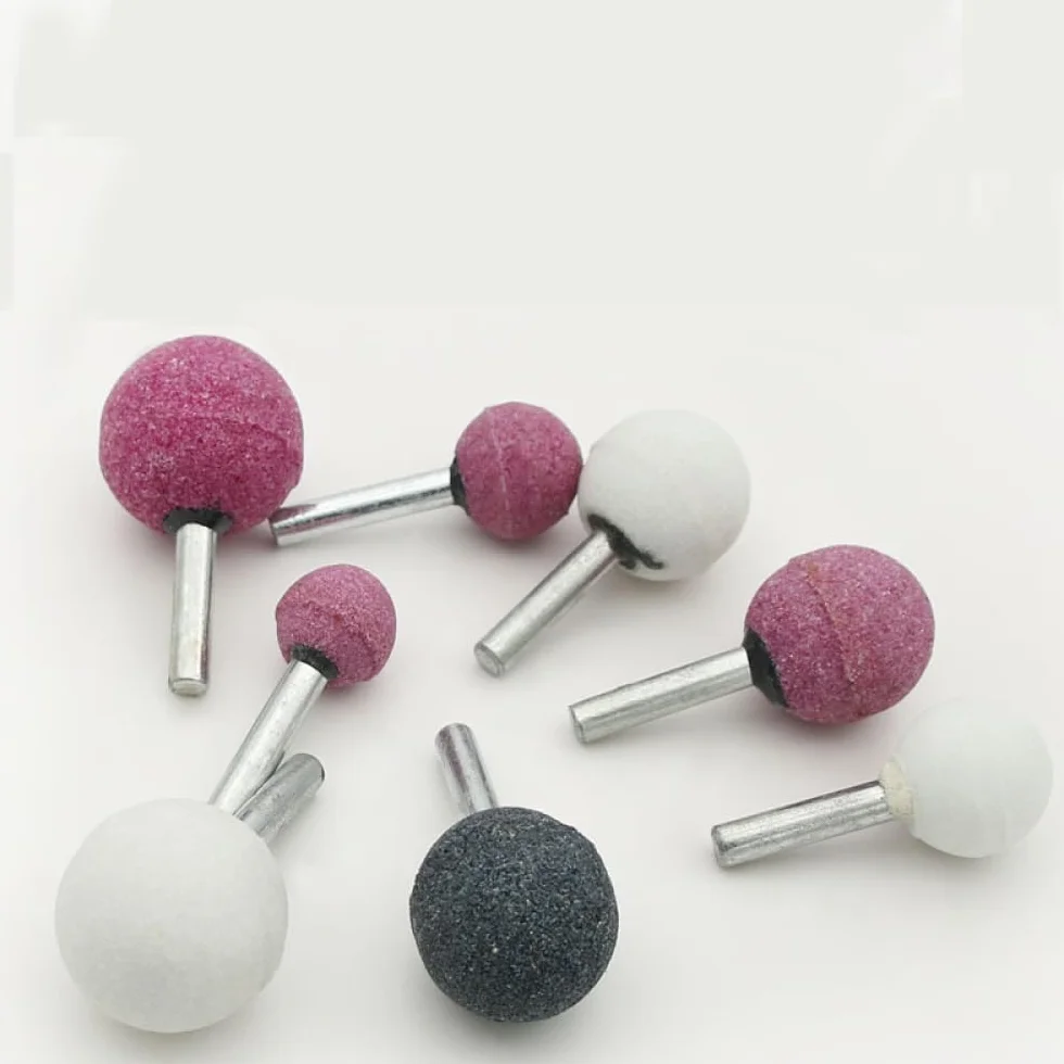 10 punte per smerigliatura a sfera, 6 mm x 25 mm, con testa a mola, in corindone marrone, per levigatura fai da te in ceramica, pietra, metallo, fai da te (nero)