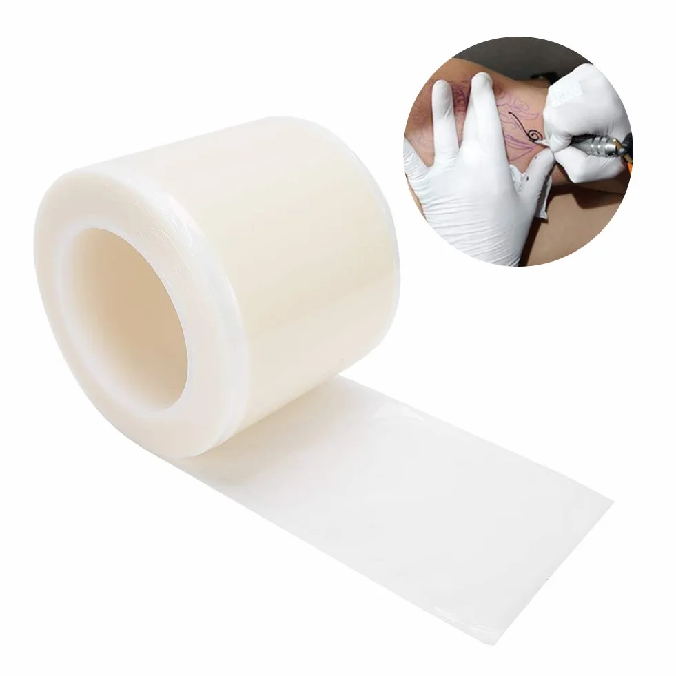 Rotolo di pellicola Barriera per tatuaggi, 1200 fogli, pellicola protettiva monouso a prova di acqua, accessori per tatuaggi per labbra per tatuaggi dentali(incolore e trasparente)