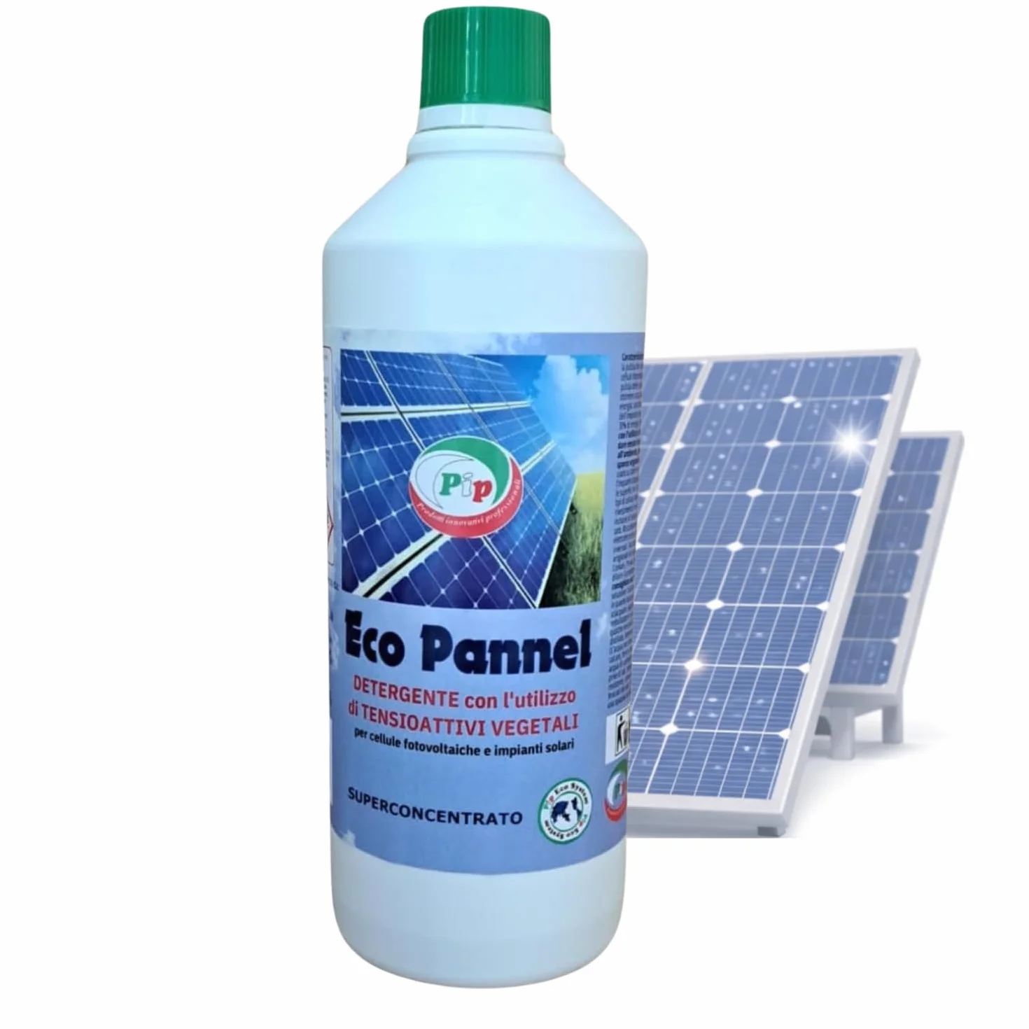 PIP Eco Detergente Concentrato Pannelli Fotovoltaici 1L - Pulizia Pannelli Solari Vegetale Ecologica Antistatica