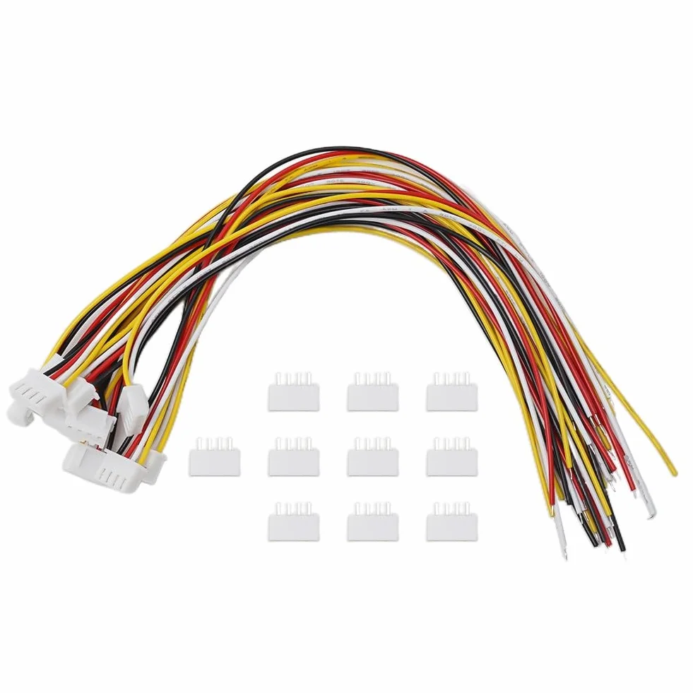 Set di 10 connettori pre-cablati JST XH2,54 mm 24AWG con opzioni a 2 pin, 3 pin, 4 pin, per un montaggio rapido in officine elettroniche (4p)