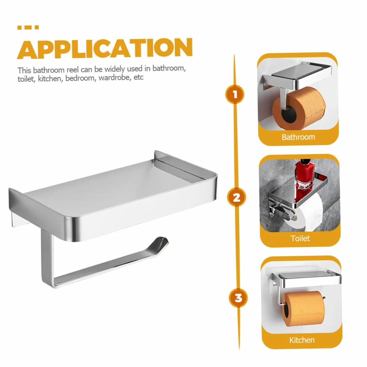 NUOBESTY Portarotolo Carta Igienica con Ripiano per Smartphone Supporto da Muro in Acciaio Inossidabile Antiruggine Bagno e Toilet