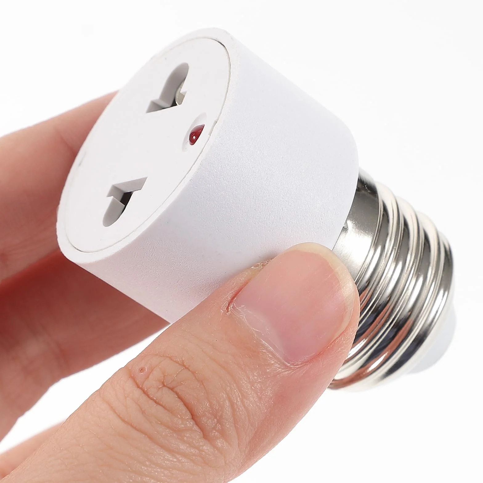 Veemoon 2 adattatori per prese a incandescenza E27, attacco per lampada, attacco a vite, convertitore E27, adattatore per presa di corrente per veranda, fotocamera, , garage (2 poli, bianco)