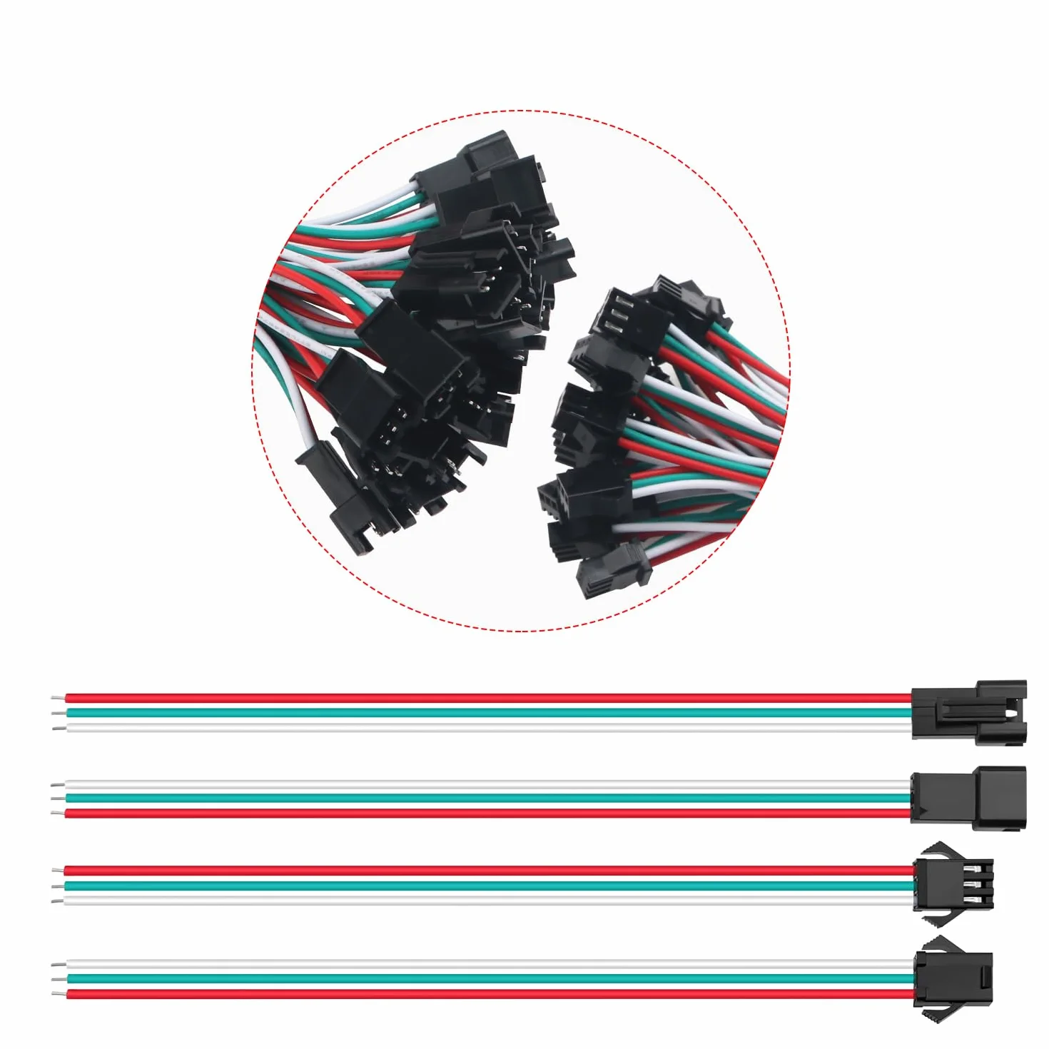 JST SM 3 Pin Connettore Spina Maschio e Femmina con Cavo 150mm 22AWG