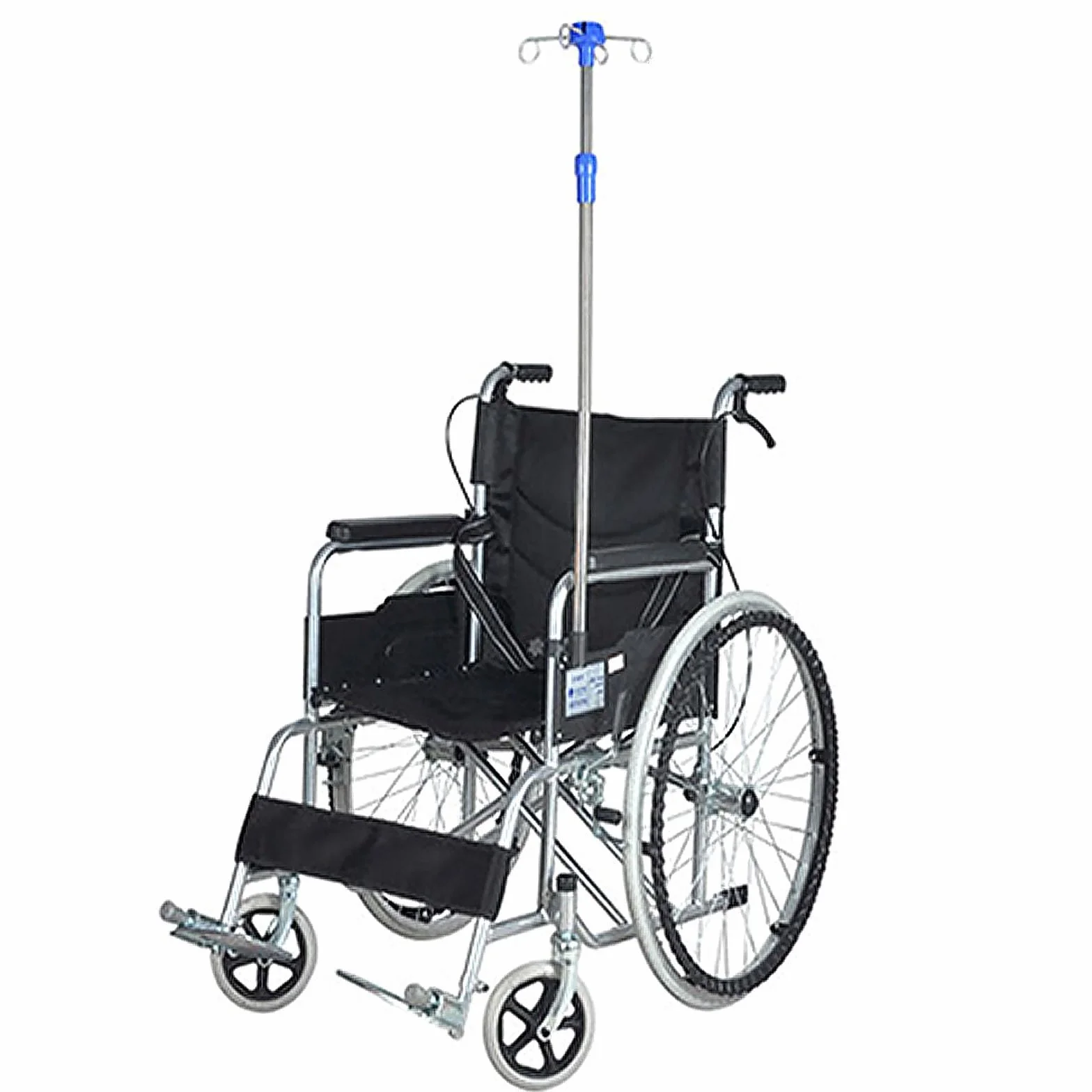 Asta per Flebo per Sedia a Rotelle 4 Ganci Portaflebo per Sedia a Rotelle Asta Portaflebo Telescopica Regolabile in Altezza
