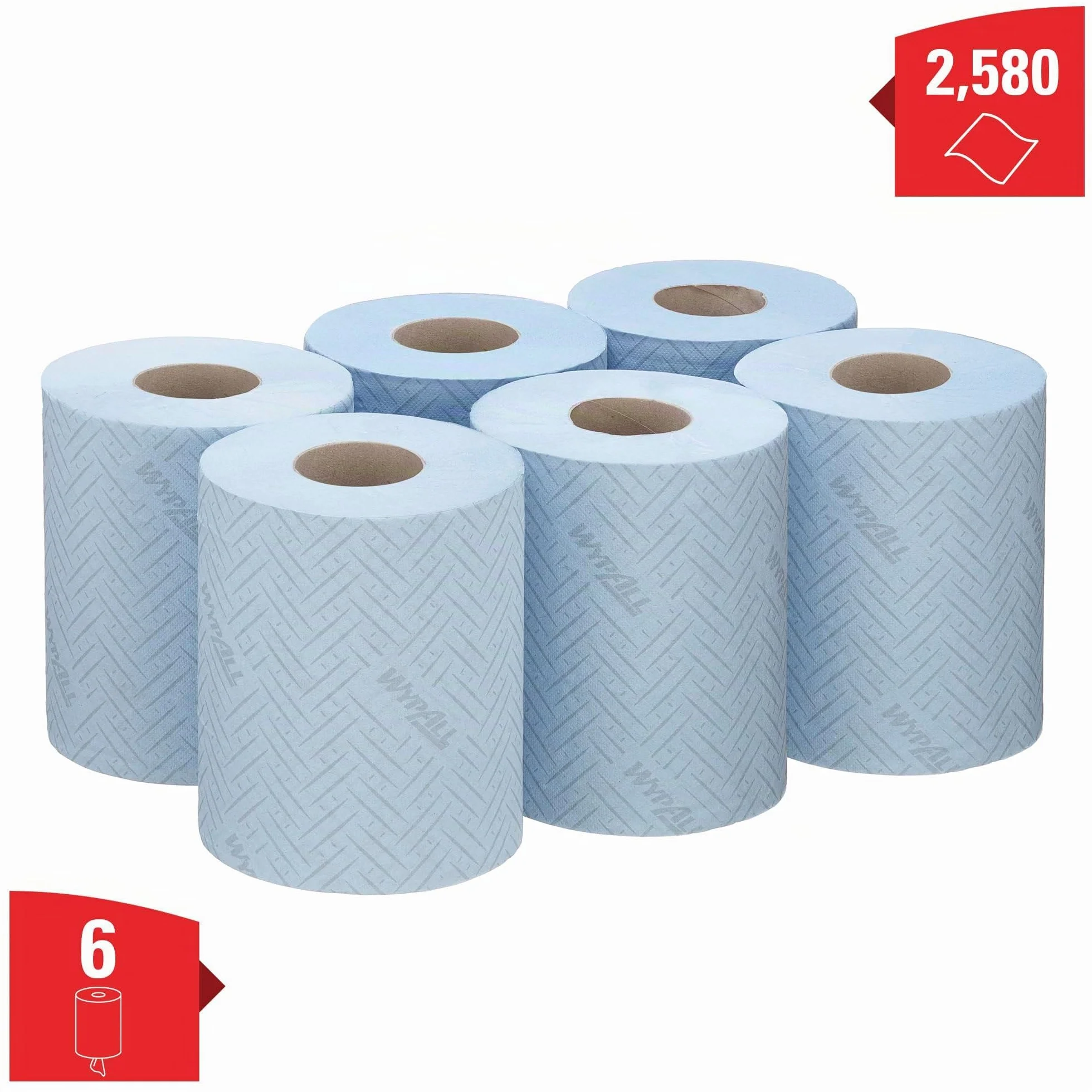 WypAll® L10 Panno in carta per uso igienico e alimentare 6223 Rotolo azzurro 1 velo 6 rotoli 430 panni