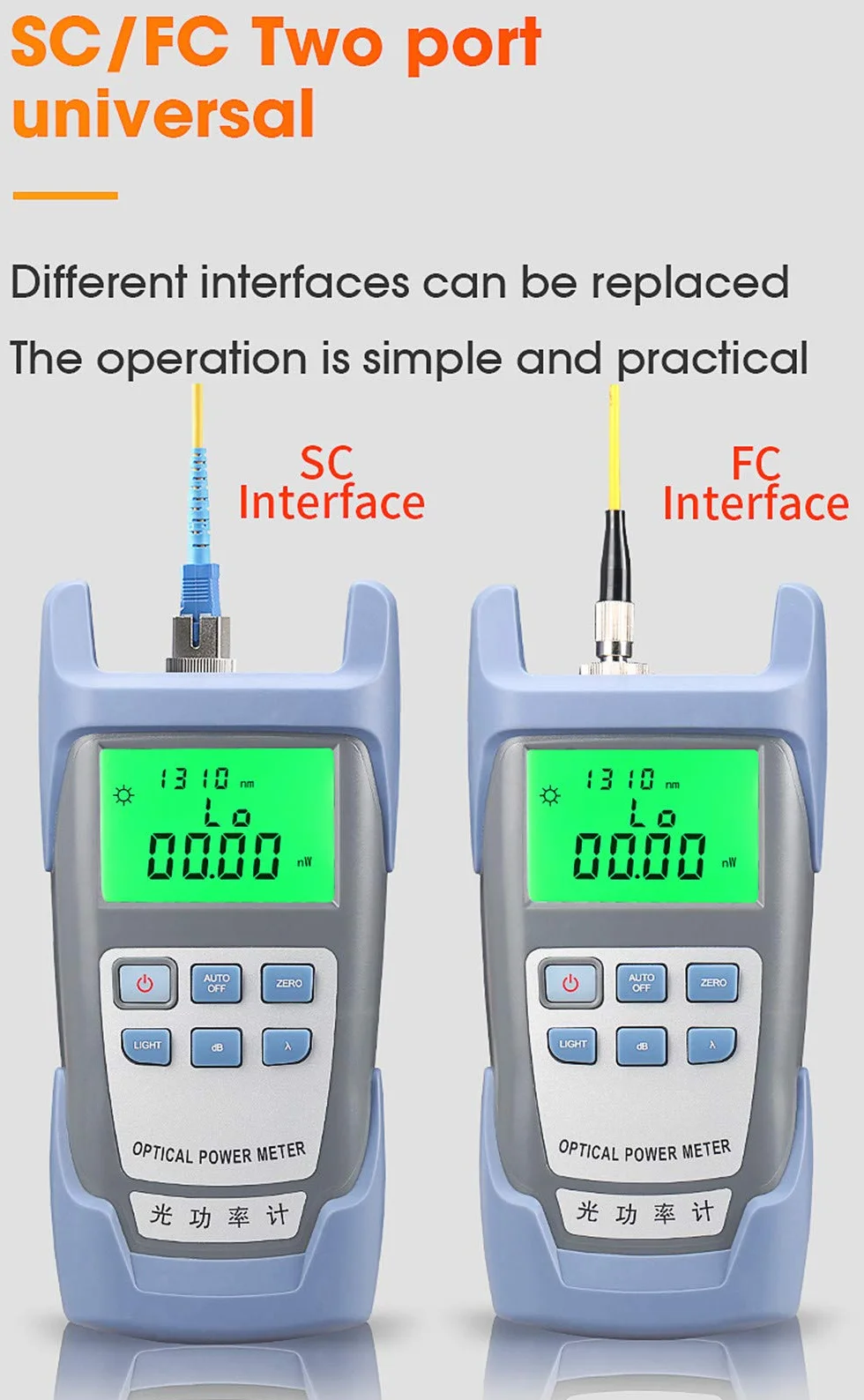 FTTH - Fotometro in fibra ottica Tester cavo ottico Tester fibra ottica da -70 dBm a +10 dBm