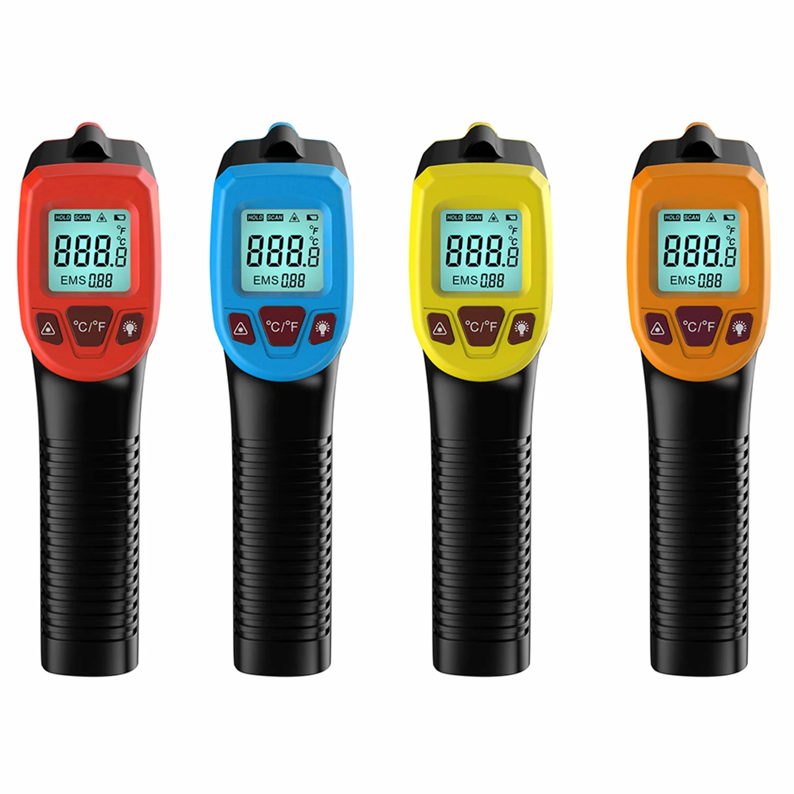 Termometro a infrarossi contatto zero digitale portatile con display LCD retroilluminato Emissività regolabile Gamma di temperature ampia Alta precisione per uso industriale