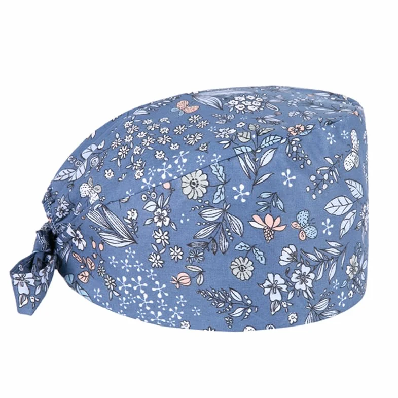 Cappello Chirurgico Stampato Regolabile in Cotone Traspirante per Sala Operatoria