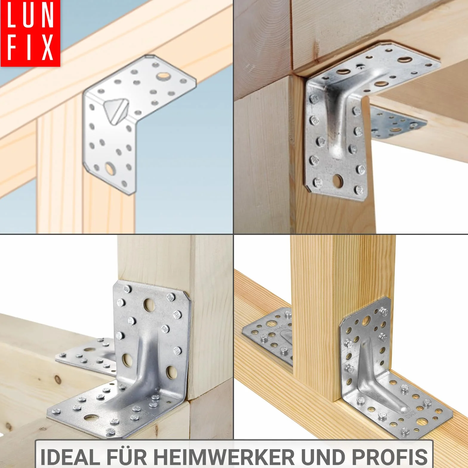 Lun Fix Staffe angolari 70x70x55 mm 20 szt. ocynkowane 1,5 mm 90°