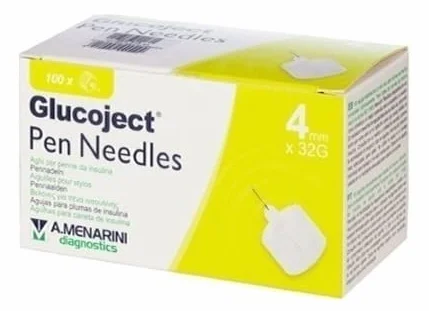 Menarini Glucoject Insulin Needle 32gx4mm 100U