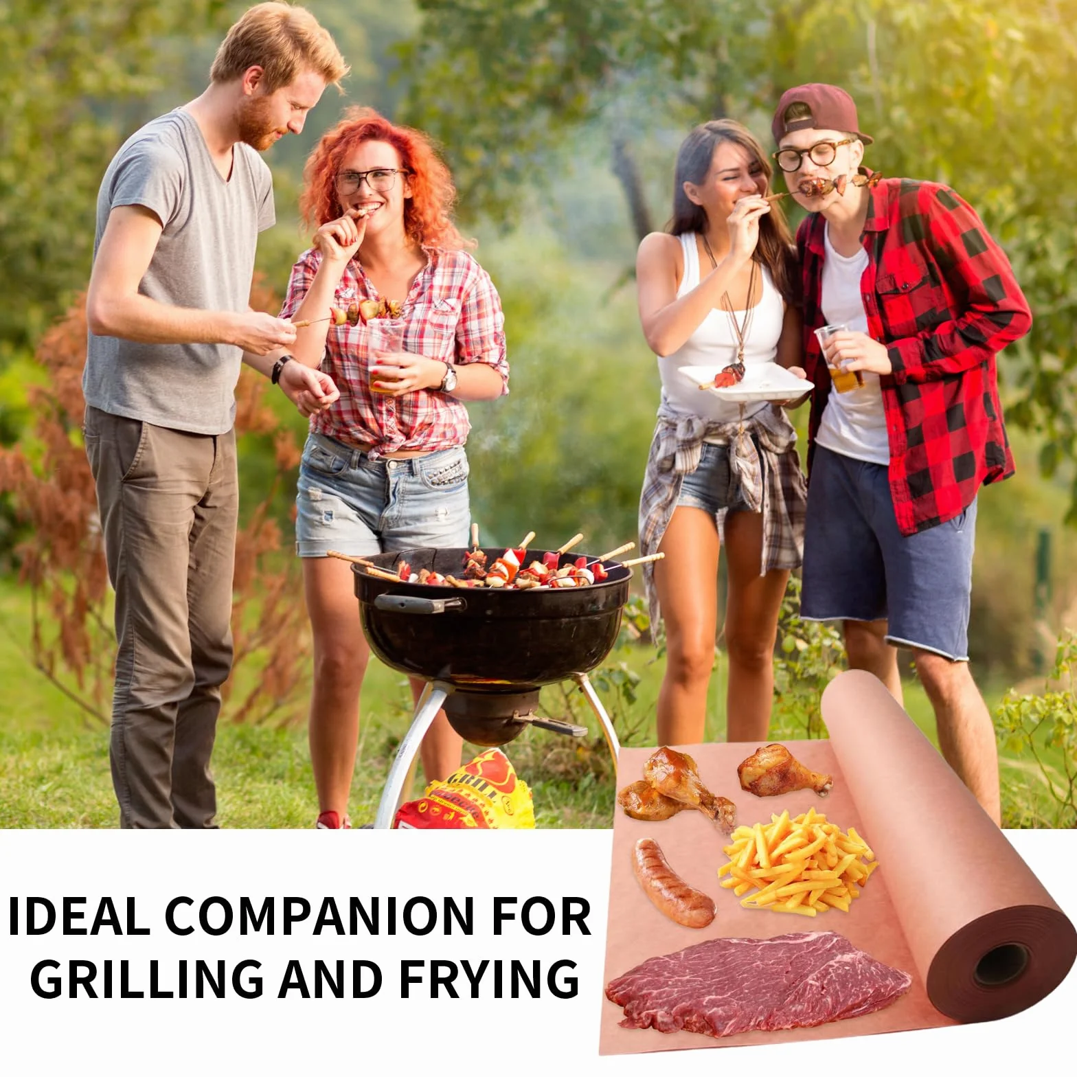 Carta da macellaio rosa in rotolo da 15 m, larghezza 42 cm. Carta kraft originale per BBQ, grill, affumicatore, carne e pesce.