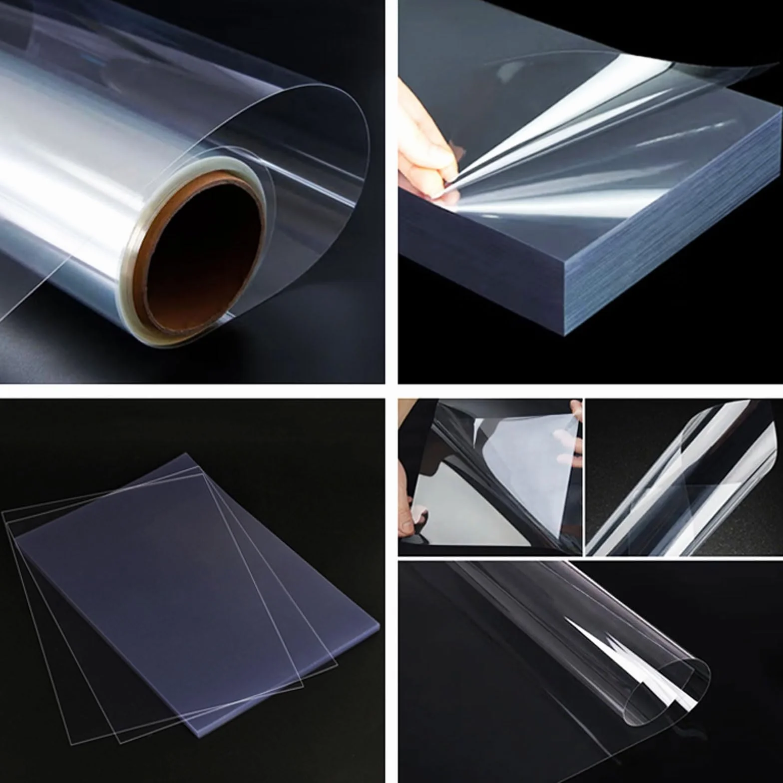 Rotolo Di Film PET Trasparente 0.2-0.5mm Pannello Foglio Plastico Resistente Al Calore Flessibile Larghezza .61m Pellicola Poliestere for Progetti DIY Artigianato Elettronica(0.3mm*0.61m*5m)