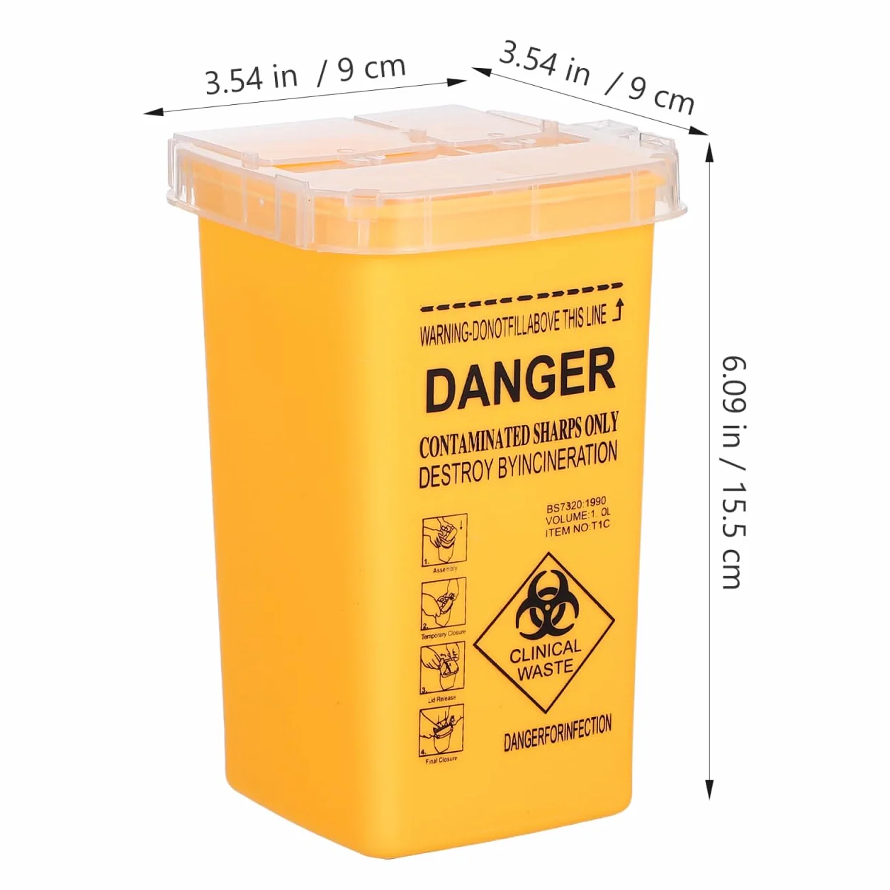 Serbatoio di scarico per cannule Medibox 1 litro giallo 5 pezzi