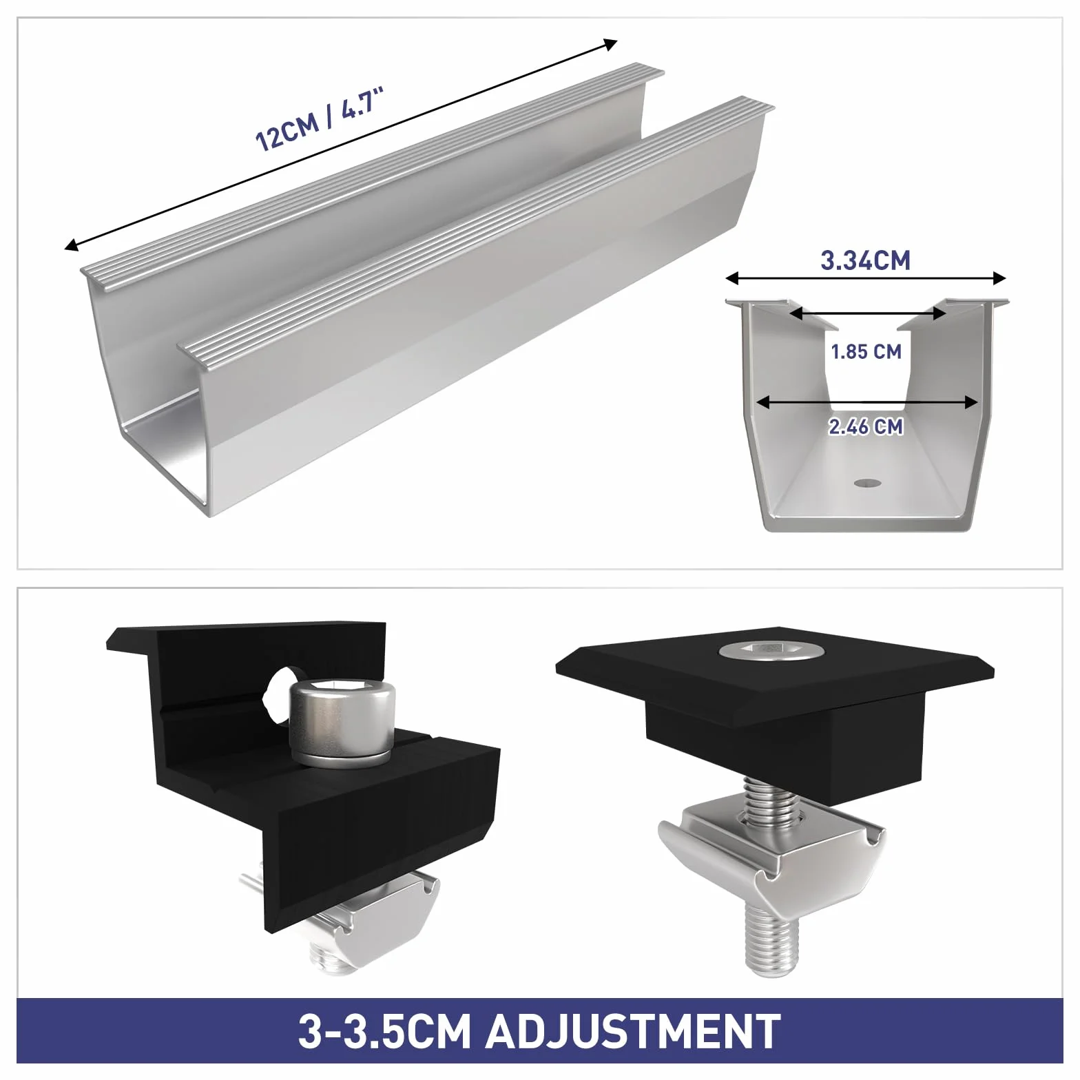 Supporto per modulo solare, fissaggio fotovoltaico su bitume, set montaggio 4 moduli PV