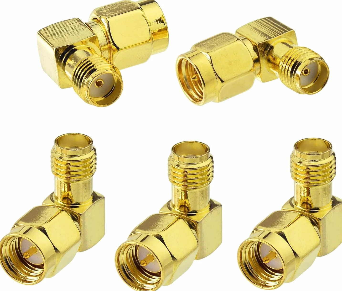 Superbat Connettore SMA Femmina verso Maschio Adattatore 5 Pezzi Saldatura Rame Puro 50Ohm