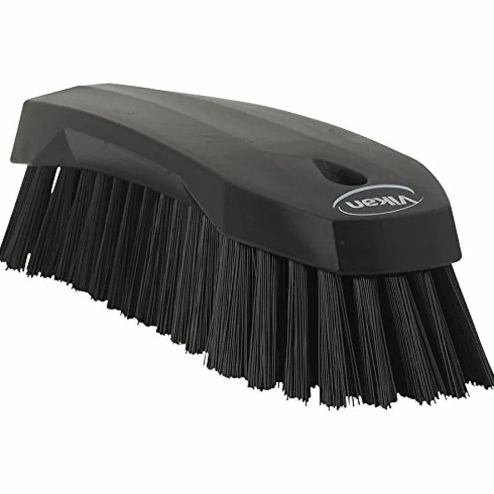 Vikan - Spazzola da lavoro igienica - Fibre dure - Nero