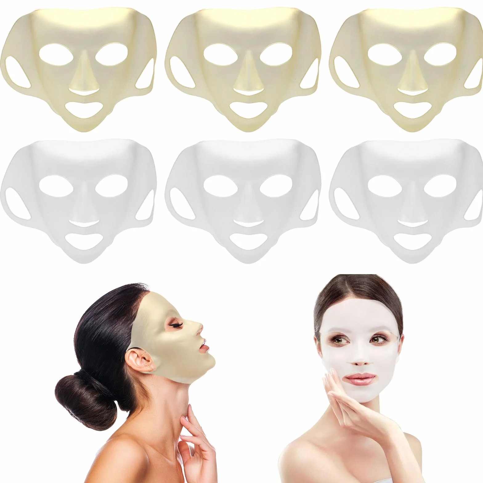 Maschera per la Pelle in Silicone Riutilizzabile, 6 Pezzi Copertura Viso Accessori