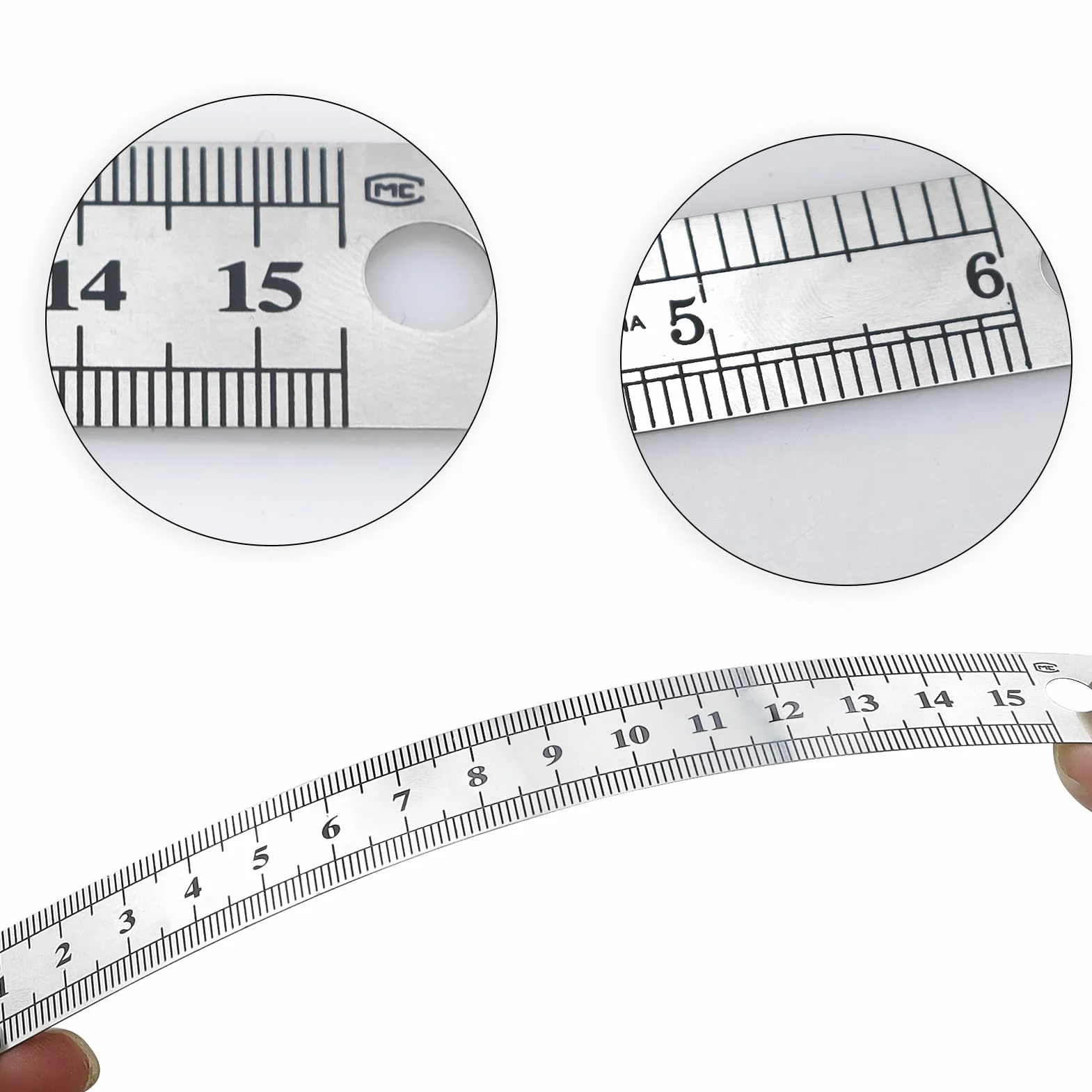 Righello in acciaio inox 15 cm 20 cm 30 cm per ufficio disegno