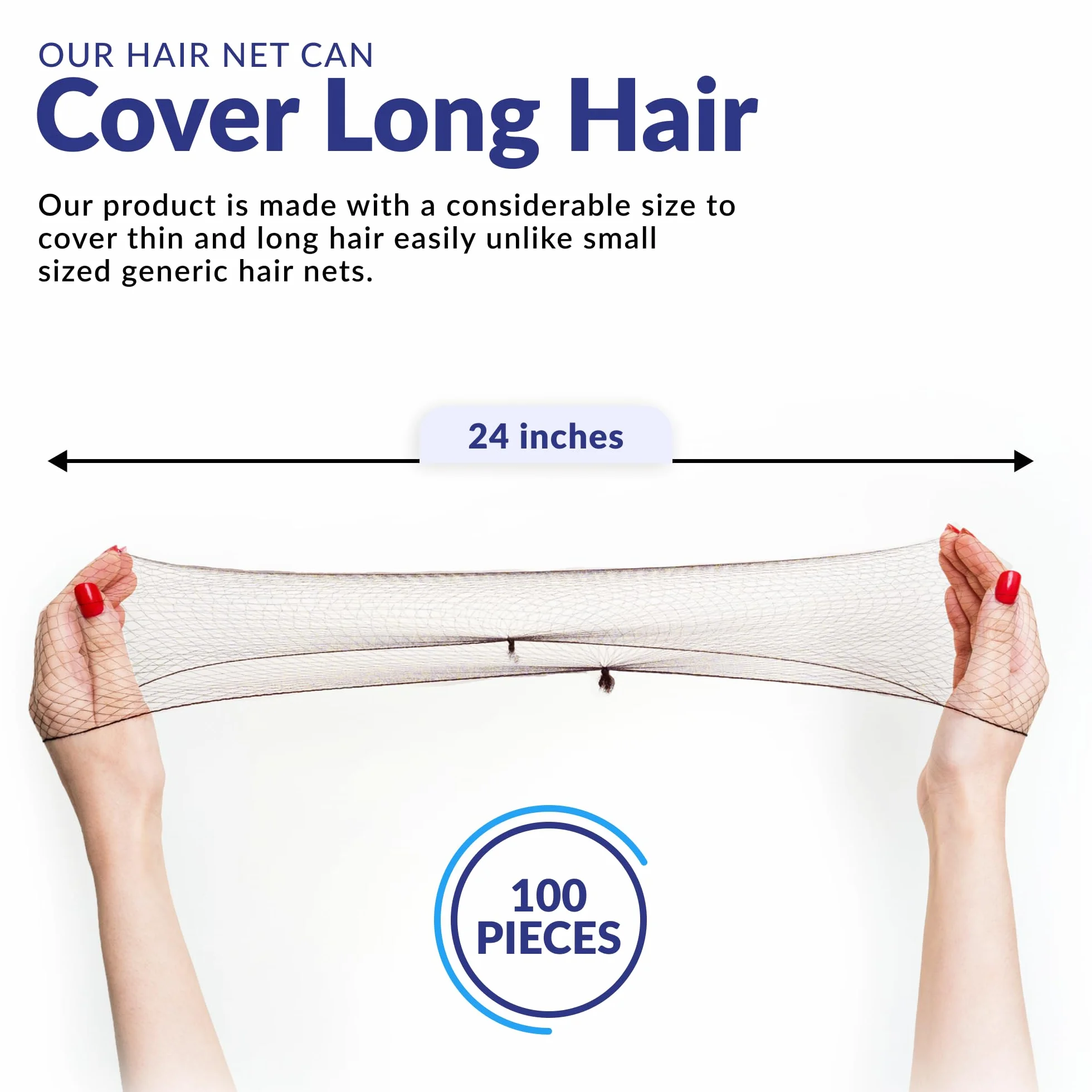 Invisibili retine per capelli marroni 61 cm per chignon e dormire