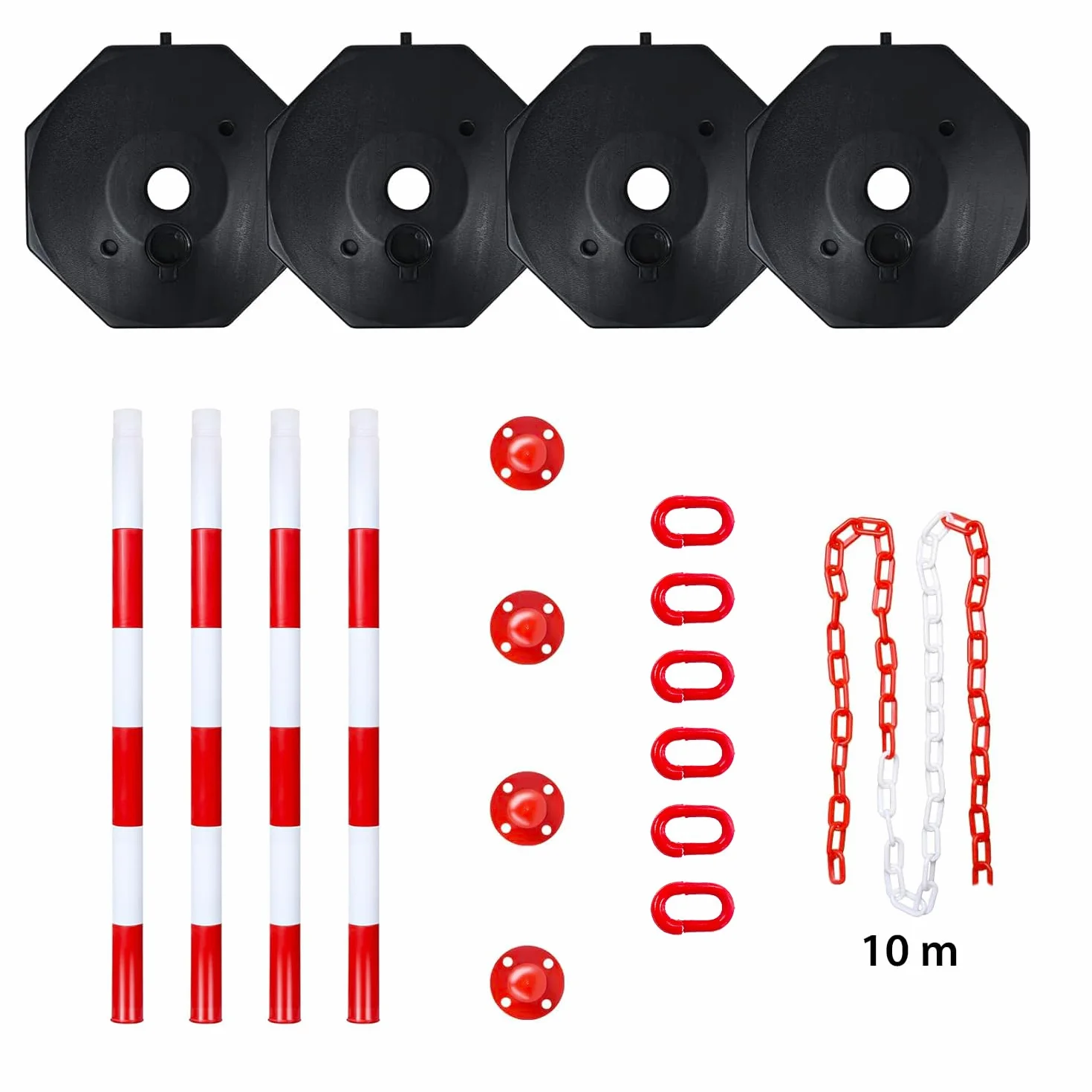 Parent Paletti di Plastica con catena (Set di 4 Paletti)