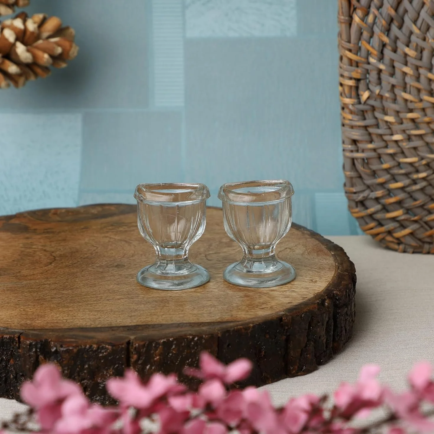 Tazza in vetro per occhi set da 2 con scatola regalo in velluto