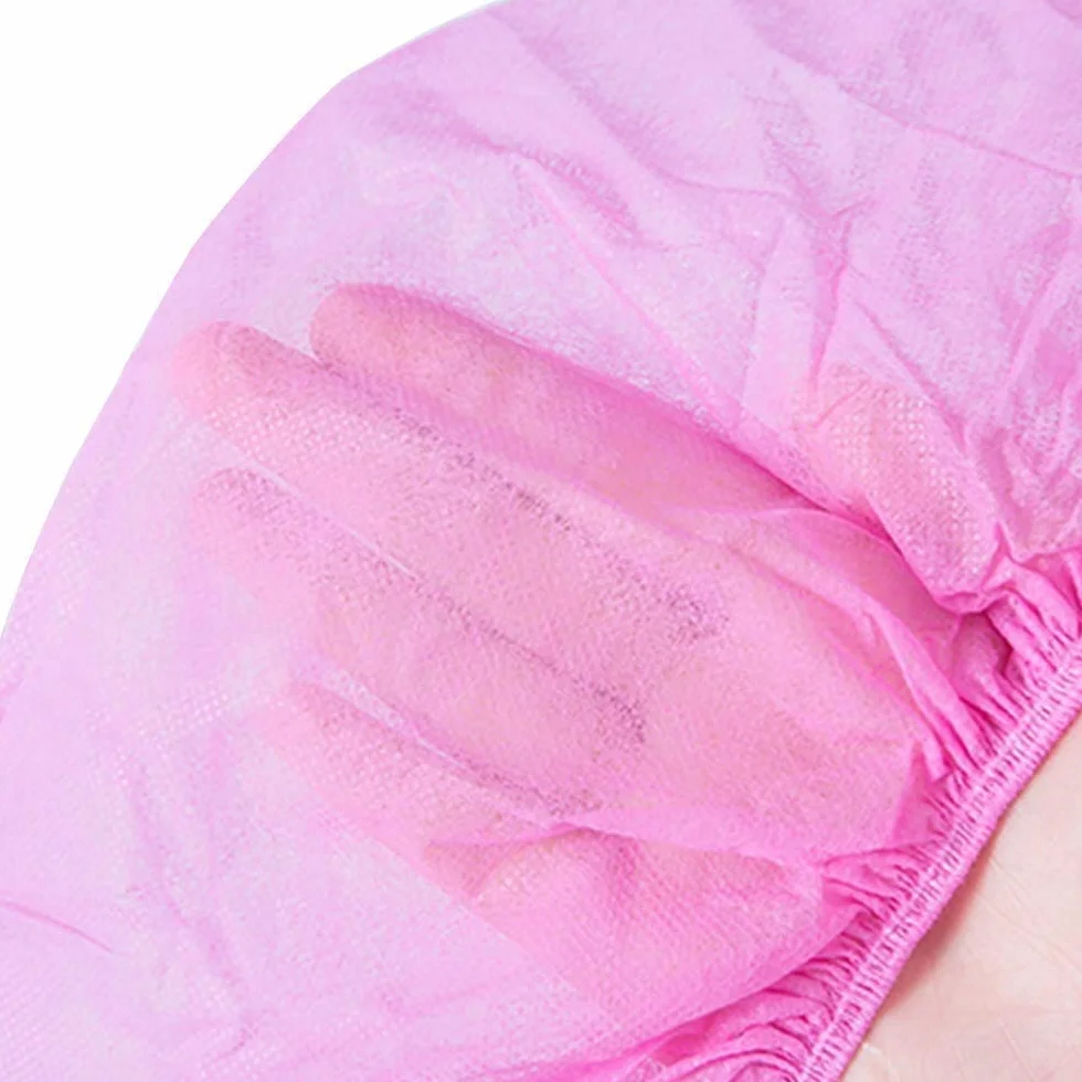 Voarge 100 pezzi tessuto non tessuto usa e getta scarpe plastica protezione pavimento tappeti rosa