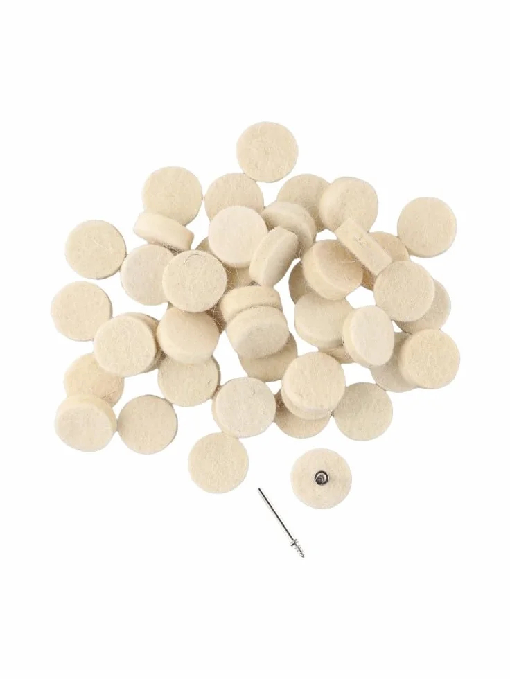 Ruote per lucidatura in feltro e lana 25 mm x 8 mm per smerigliatrici, 50 pezzi